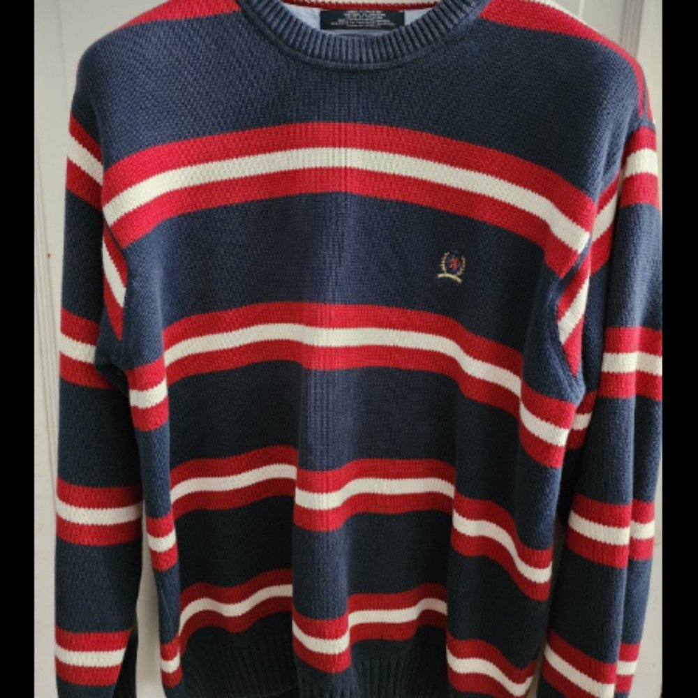 Tommy Hilfiger Vintage 1990s Red White & Blue crew sweater XL